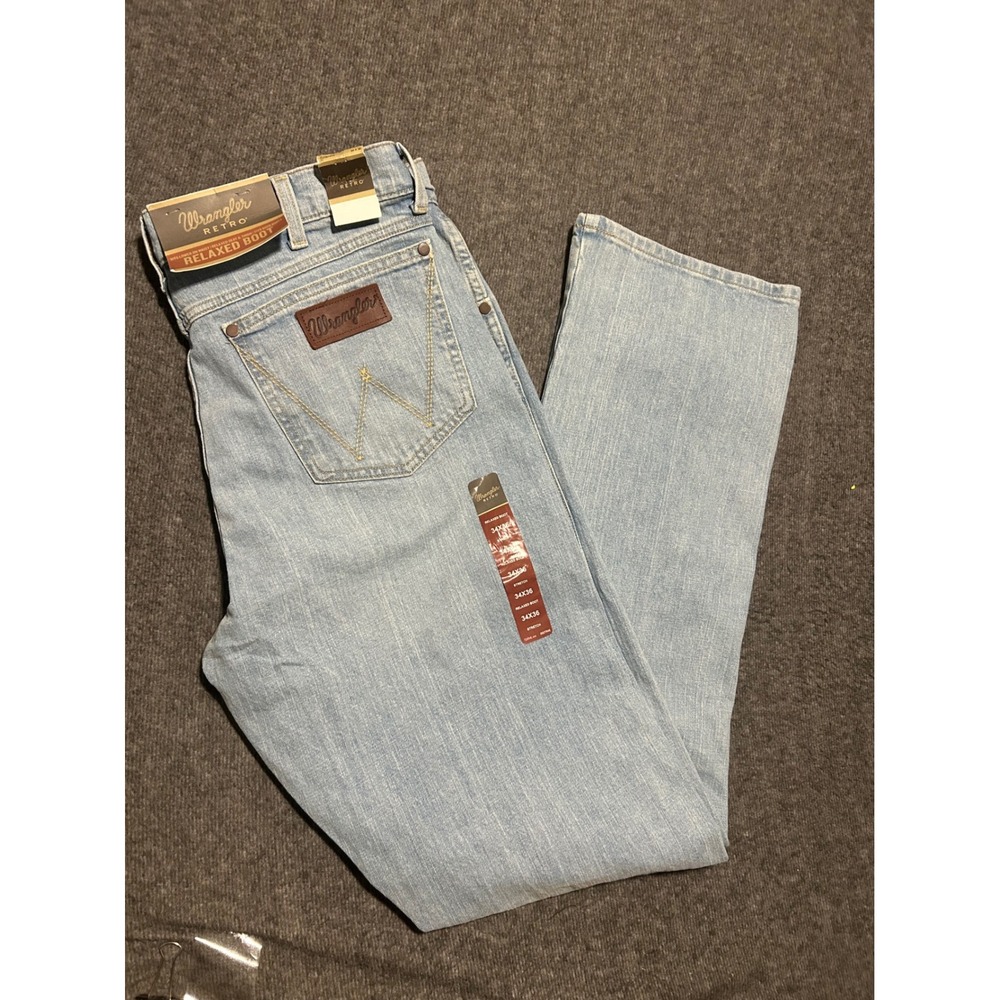 Wrangler retro relaxed bootcut jeans mens fit 36X36 (tag 34X36) cowboy new